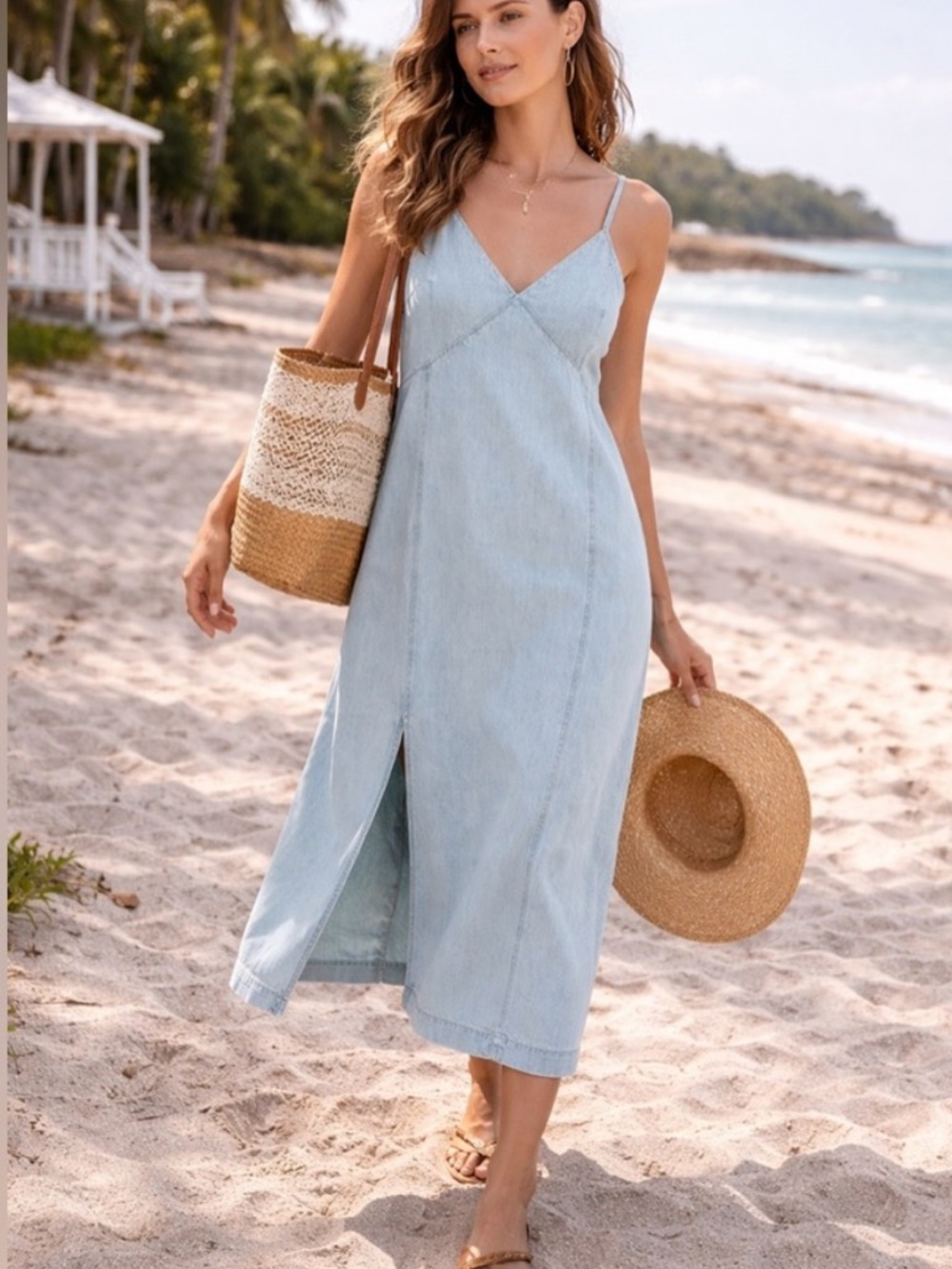 Denim Dress Universal Thread Light Blue Strapless Dress
